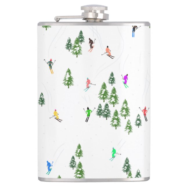 Apres Winter Ski Skiers Hip Flask (Front)