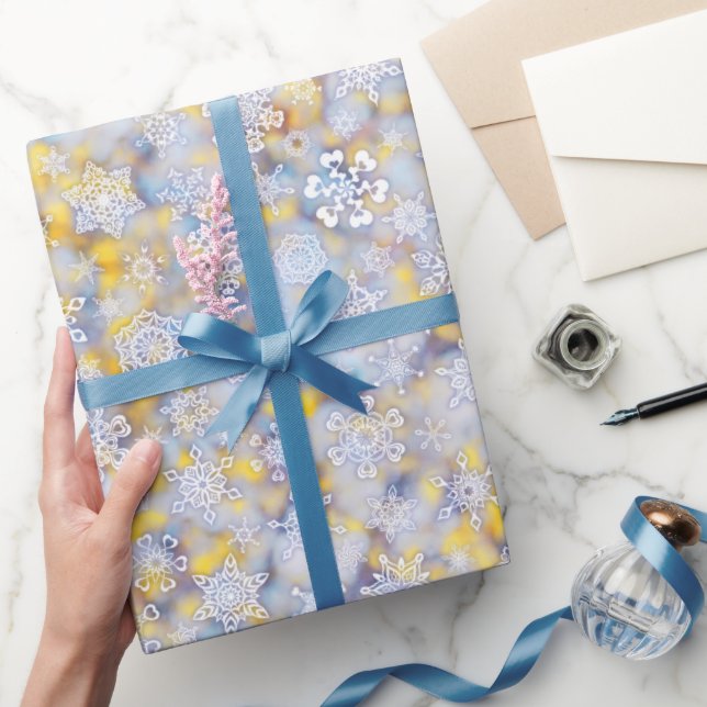 apricity glistening snowflakes wrapping paper (Gifting)