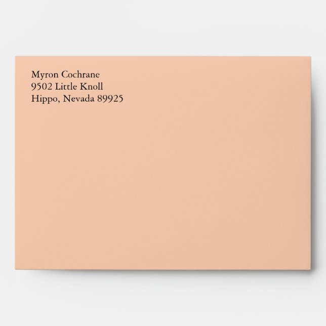Apricot A7 5x7 Custom Pre-addressed Envelopes (Front)