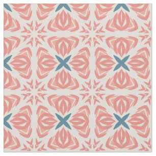 Apricot abstract floral fabric