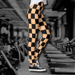 Apricot and Black Chequered Vintage Leggings<br><div class="desc">Apricot and Black Chequered Vintage</div>