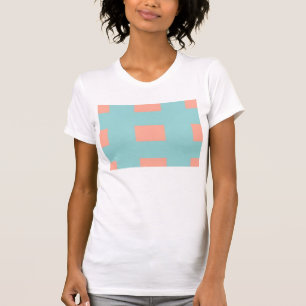 apricot and sky blue pattern T-Shirt