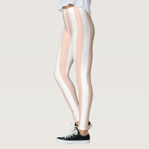 Apricot and White vertical stripes Leggings