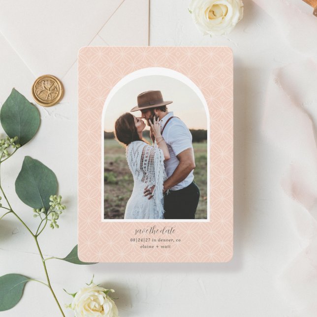 Apricot Arch Photo Save the Date Announcement (Creator Uploaded)