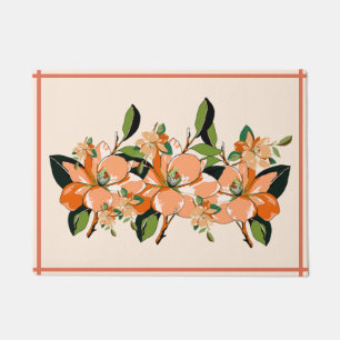 Apricot Azalea on Cream Doormat