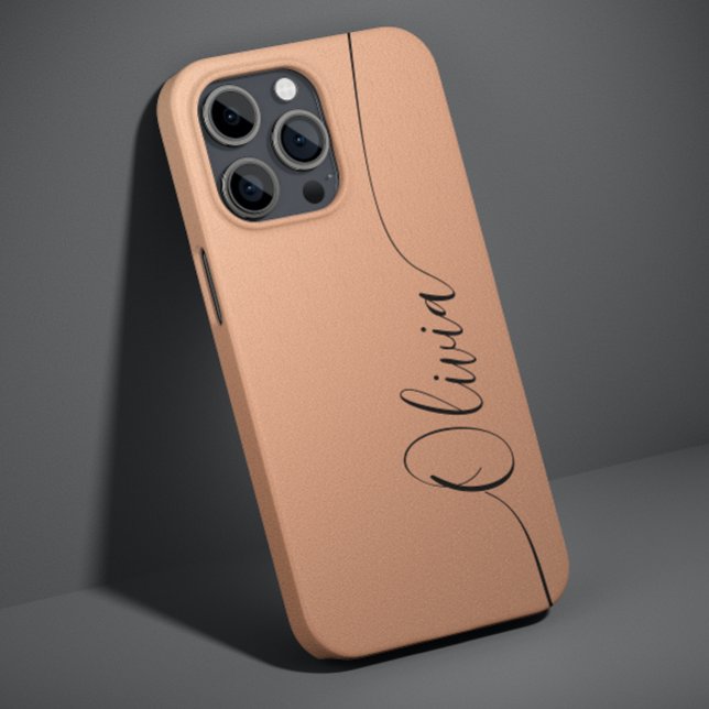 Apricot Black Elegant Calligraphy Script Name Case-Mate iPhone Case (Creator Uploaded)