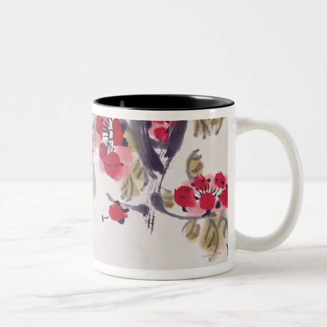 Apricot Blossoms Two-Tone Coffee Mug (Right)