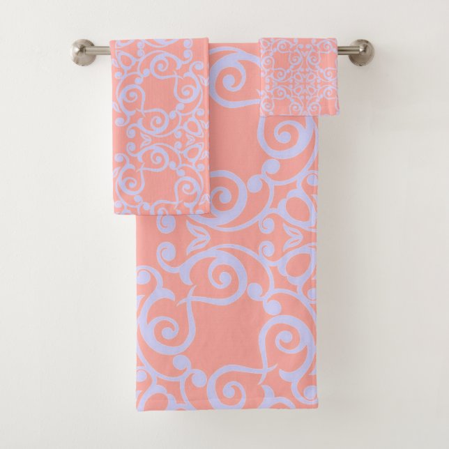 APRICOT BLUE HAMPTONS STYLE BATHROOM TOWEL SET (Insitu)