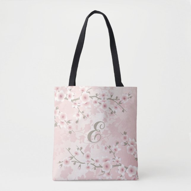 Apricot Cherry Blossom Vintage Custom Tote Bag (Front)