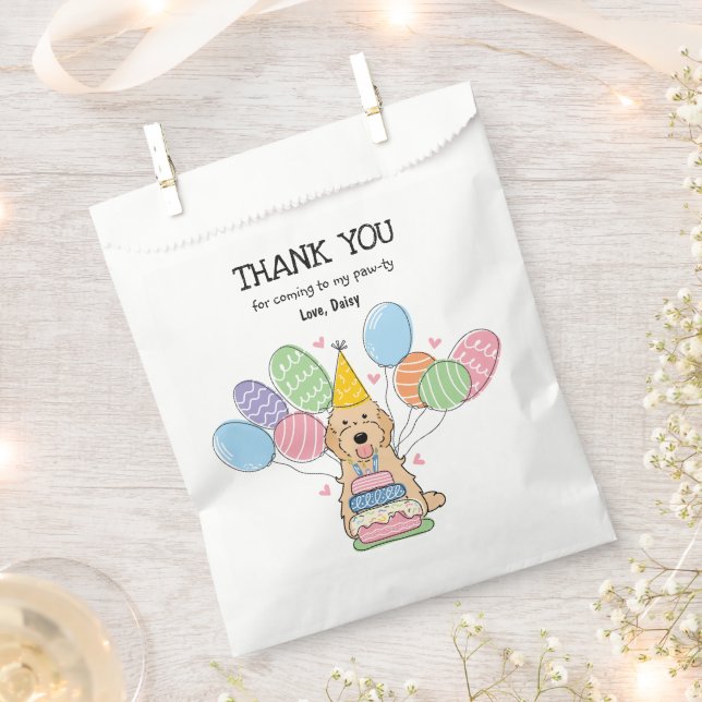 Apricot Cockapoo Cavapoo Birthday Party  Favour Bags (Clipped)