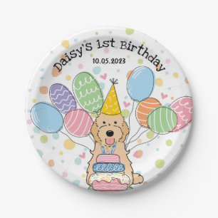 Apricot Cockapoo Cavapoo Dog Birthday Paper Plate