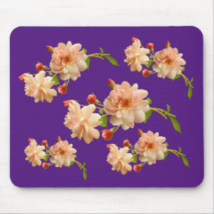 Apricot Colored Roses Mouse Mat