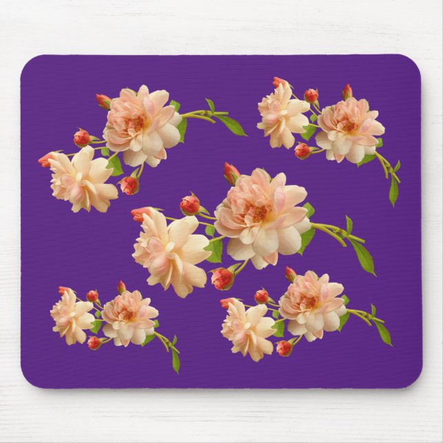 Apricot Colored Roses Mouse Mat (Front)