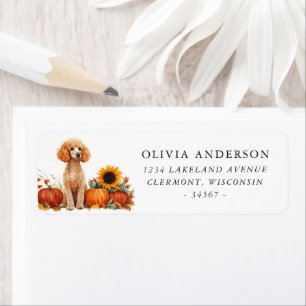 Apricot Coloured Poodle Autumn Return Address