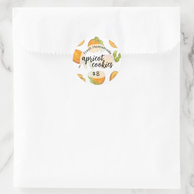 Apricot Cookies Bakery Business Custom Label (Bag)