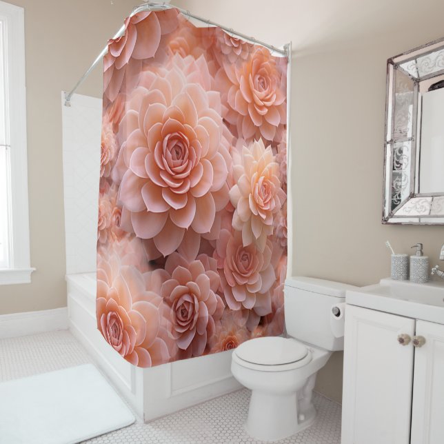 Apricot Crush Colour of the Year 2024 Shower Curtain (In Situ)