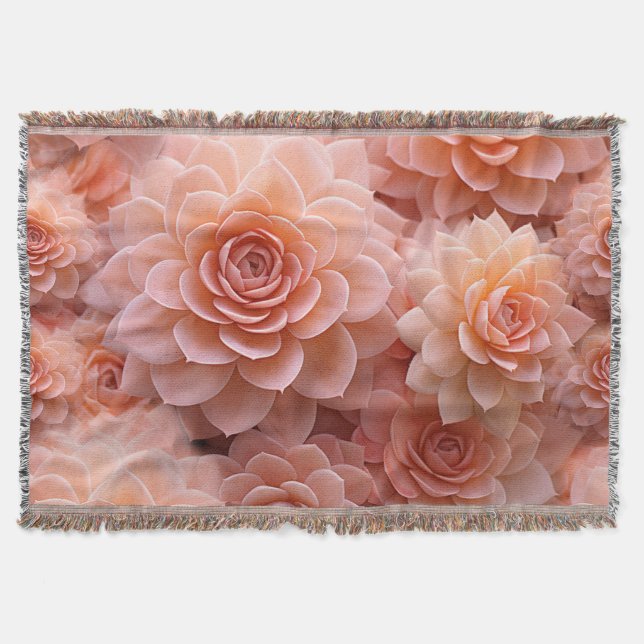 Apricot Crush Colour of the Year 2024 Throw Blanket (Front)