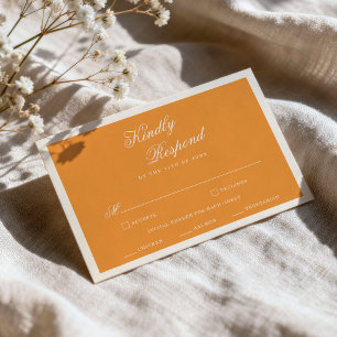Apricot Crush Orange Pink Preppy Stripes RSVP Card