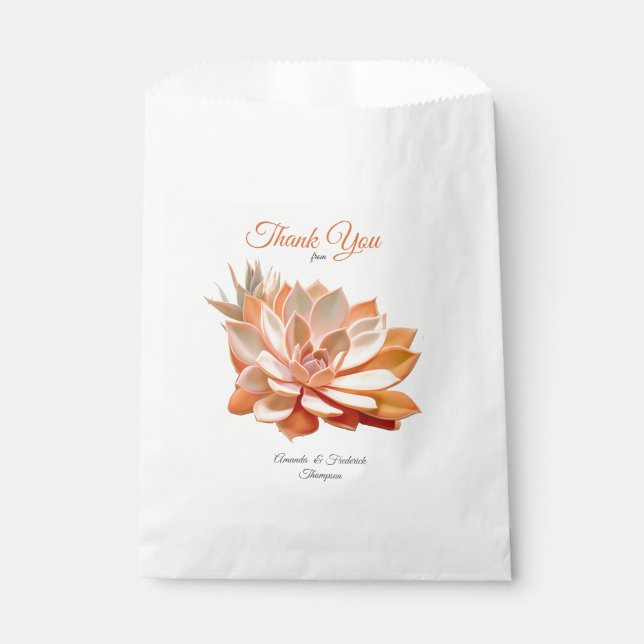 Apricot Crush Succulent Colours Favour Bags (Front)