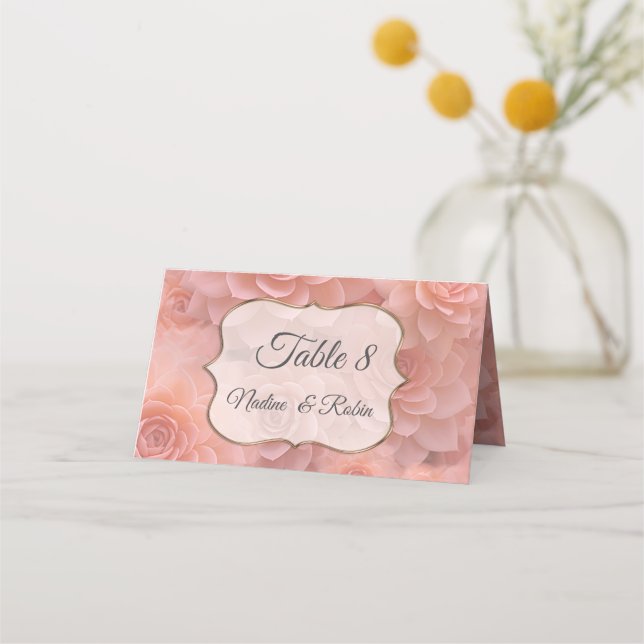 Apricot Crush Succulent Colours Place Card (Front)