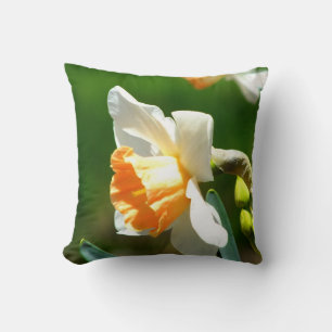Apricot Daffodil Throw Pillow