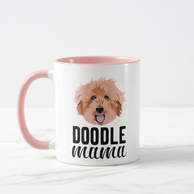 Apricot Doodle Mama Custom Photo Mug (Left)
