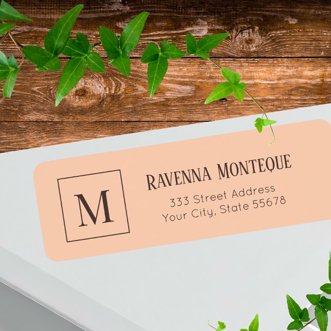 Apricot Elegant Personalised Monogram Letter Name (Creator Uploaded)