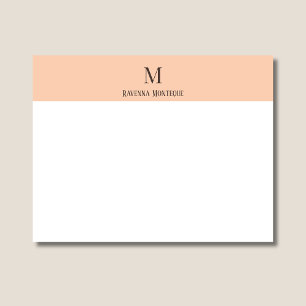 Apricot Elegant Personalised Name Monogram Letter Card