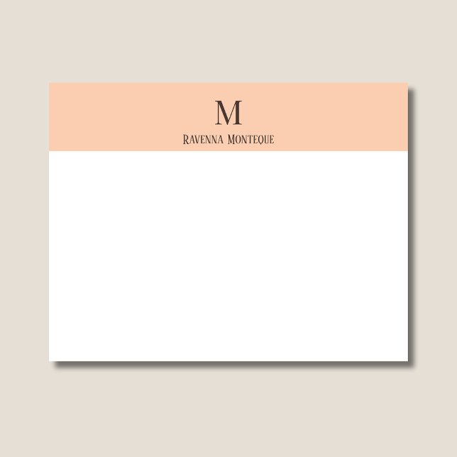 Apricot Elegant Personalised Name Monogram Letter Card (Creator Uploaded)