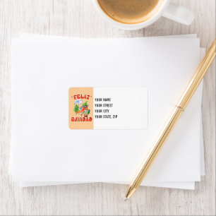 Apricot Feliz Navidad Chilli Add Your Name Address Label