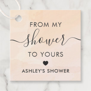 Apricot From My Shower To Yours, Bridal Shower Tag