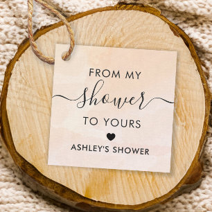 Apricot From My Shower To Yours, Bridal Shower Tag