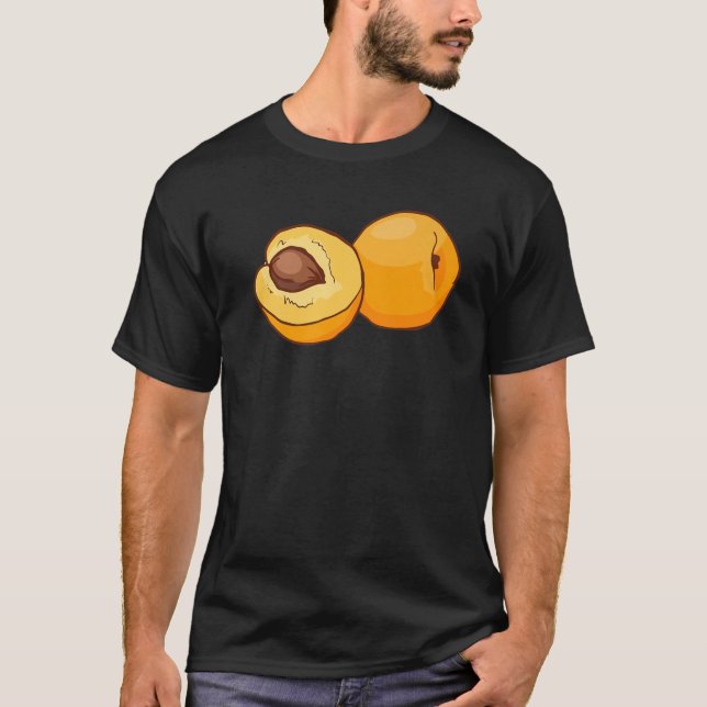 Apricot Fruit Food Vegan Vegetarian T-Shirt (Front)