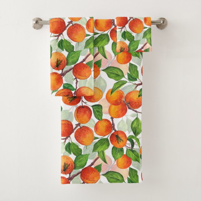 Apricot garden 3 bath towel set (Insitu)