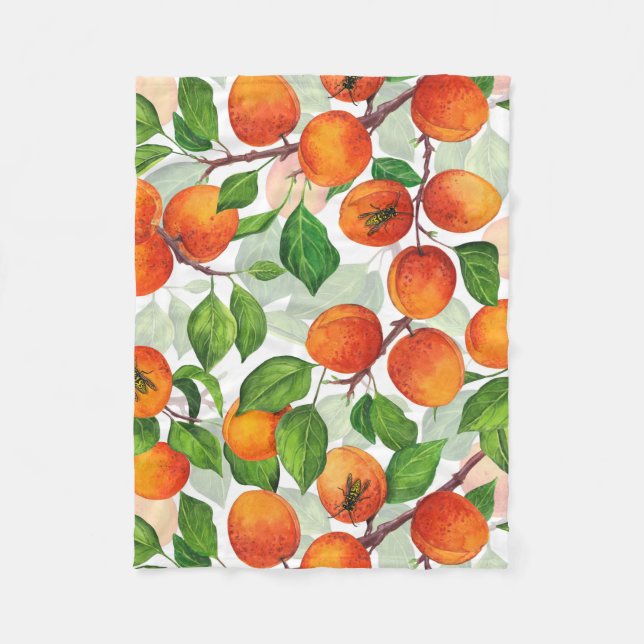 Apricot garden 3 fleece blanket (Front)