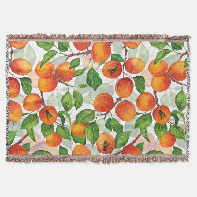 Apricot garden 3 throw blanket (Front)