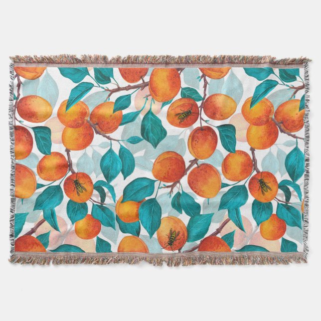 Apricot garden 4 throw blanket (Front)