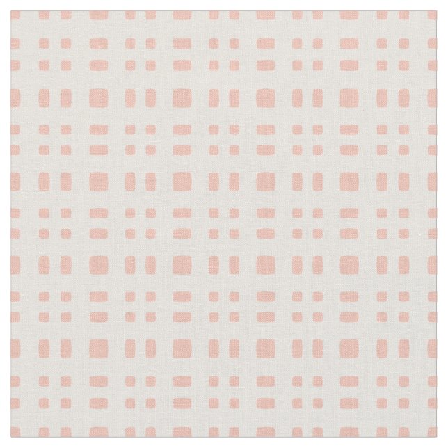 Apricot Geometric Tiled Fabric (Close Up)