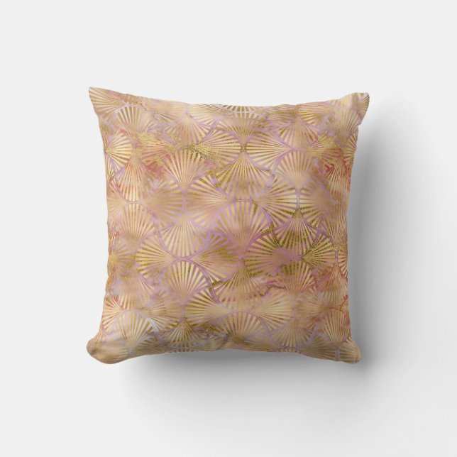 APRICOT GOLD ART DECO MARBLE CUSHION (Front)