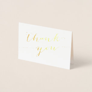 Apricot Gold Foil Wedding Thank You Card