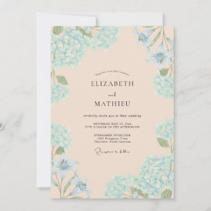 Apricot Graceful Spring Wedding Invitation