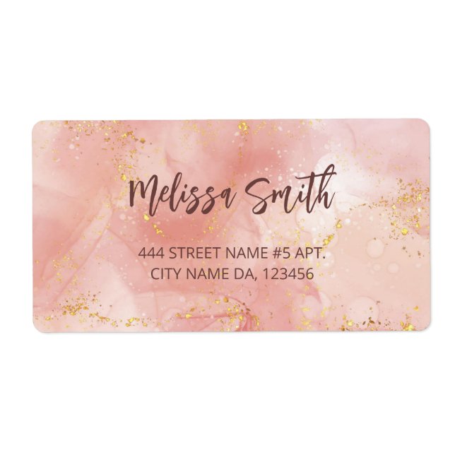  Apricot Ink Watercolor Gold Agate Scan QR Code (Front)