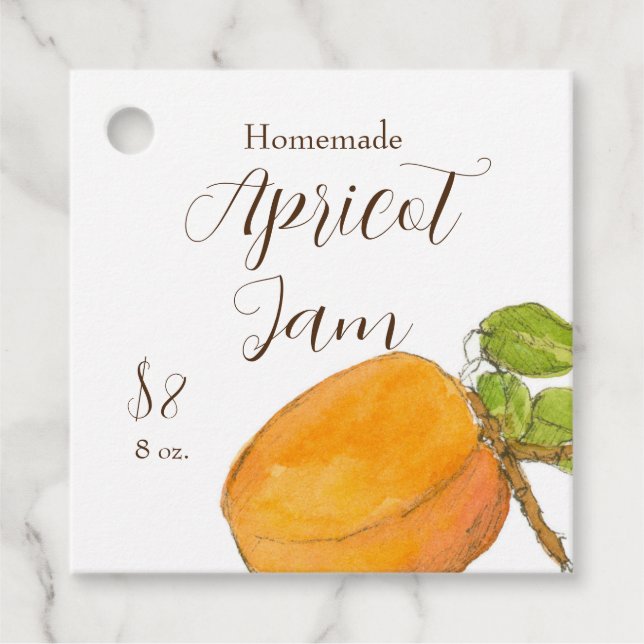 Apricot Jam Homemade Canning Jar Hang Tag (Front)