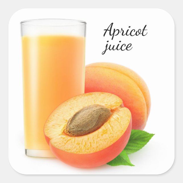 Apricot juice square sticker (Front)