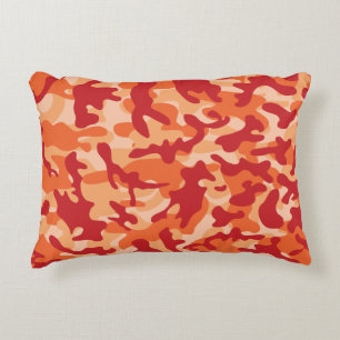 Apricot Lava Camouflage Decorative Cushion