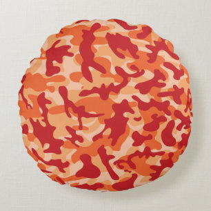 Apricot Lava Camouflage Round Cushion