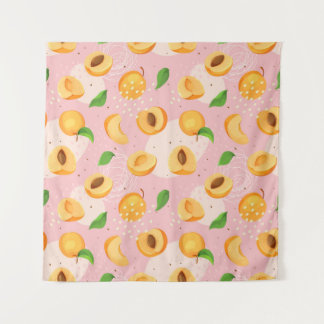 Apricot, leaves, seamless vintage texture. tapestry