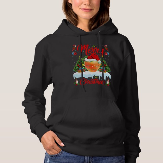 Apricot Lights Xmas Tree Santa Apricot Christmas Hoodie (Front)