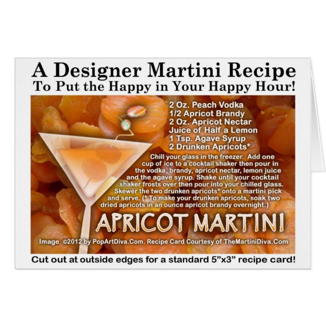 Apricot Martini Recipe Card (Front Horizontal)