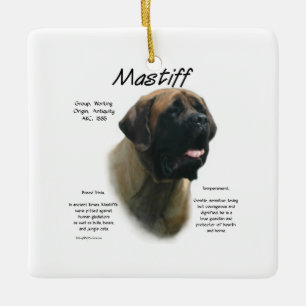 Apricot Mastiff History Ceramic Ornament
